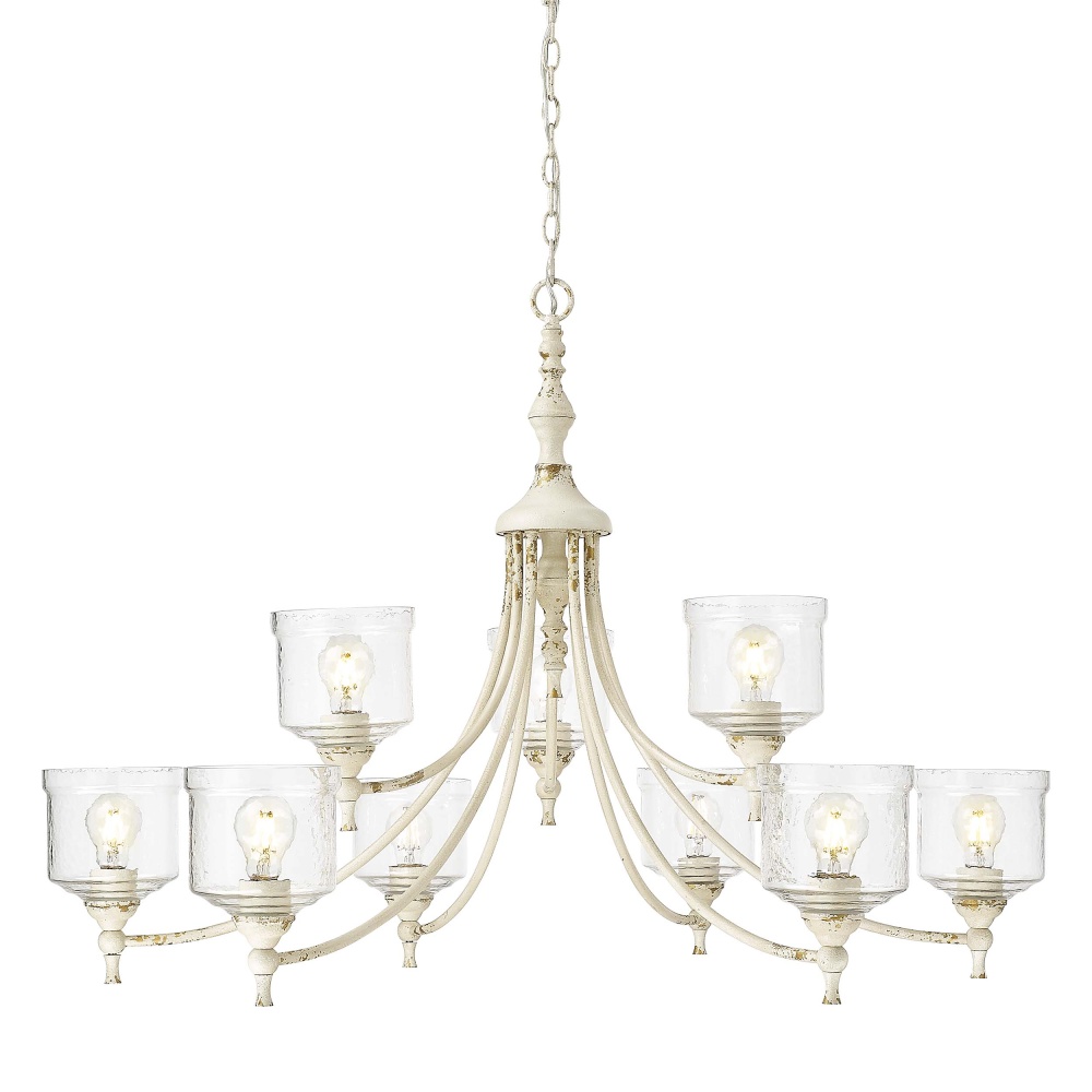 Golden Lighting Keating 9-light Chandelier in Antique Ivory